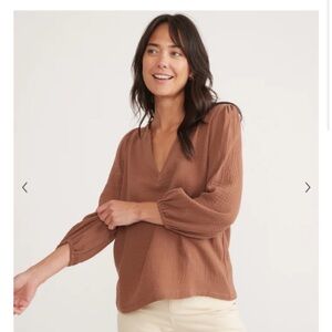 Marine Layer Jamie Banded Collar Top